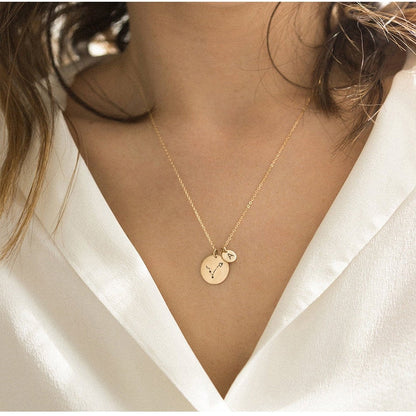 UNIQUE TWO COINS PERSONALIZED SIGN NECKLACE - Ora Gift