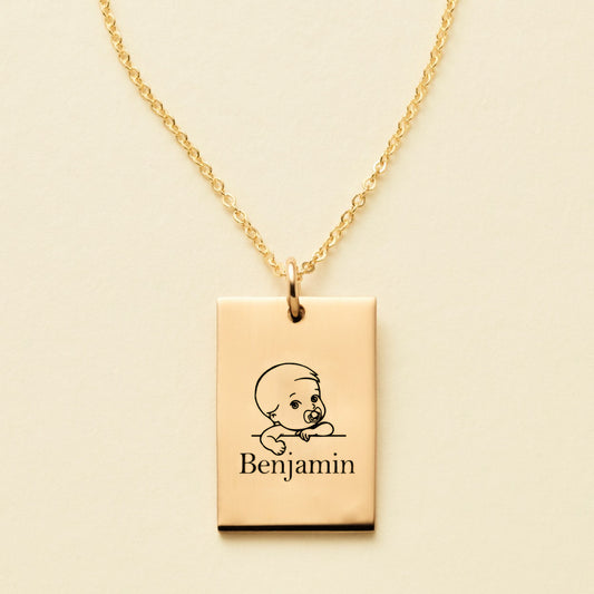 MY BABY ENGRAVED NAME NECKLACE