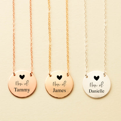 ENGRAVED MOM MINIMAL COIN NECKLACE