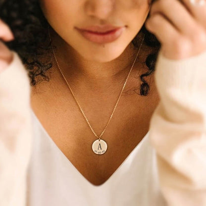 TRENDY INITIAL COIN NECKLACE