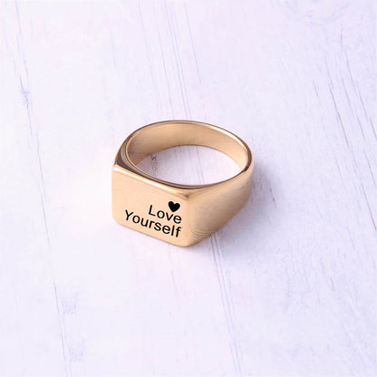 PERSONALIZED RECTANGLE SIGNET RING